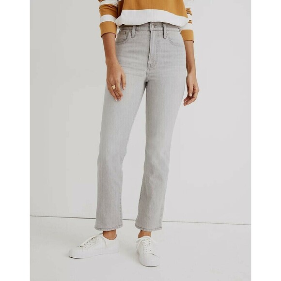 Madewell Slim Demi-Boot Jeans Gray Wash Magic‎ Pockets MC513 Sz. 28 - Picture 1 of 11